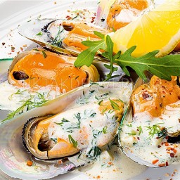 Мидии в сливочном соусе